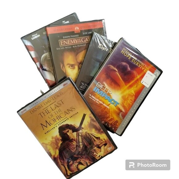 NWT Bundle of 5 DVD Movies Last of the Mohicans Deep Impact Enemy at the Gates - Picture 1 of 12